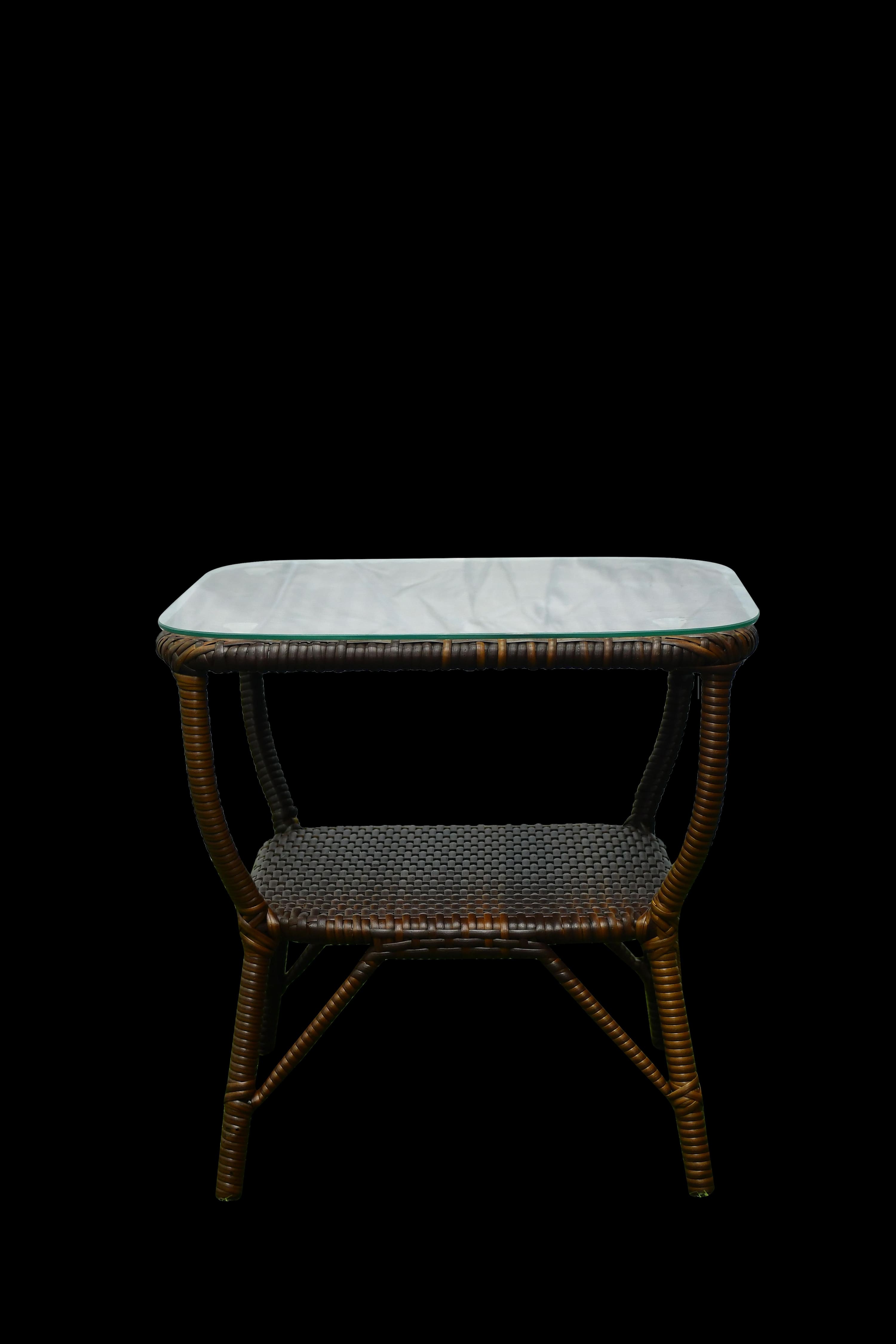 Lithgow  Wicker Table And Chair Set In  Brown Beige Dual Tone Finish