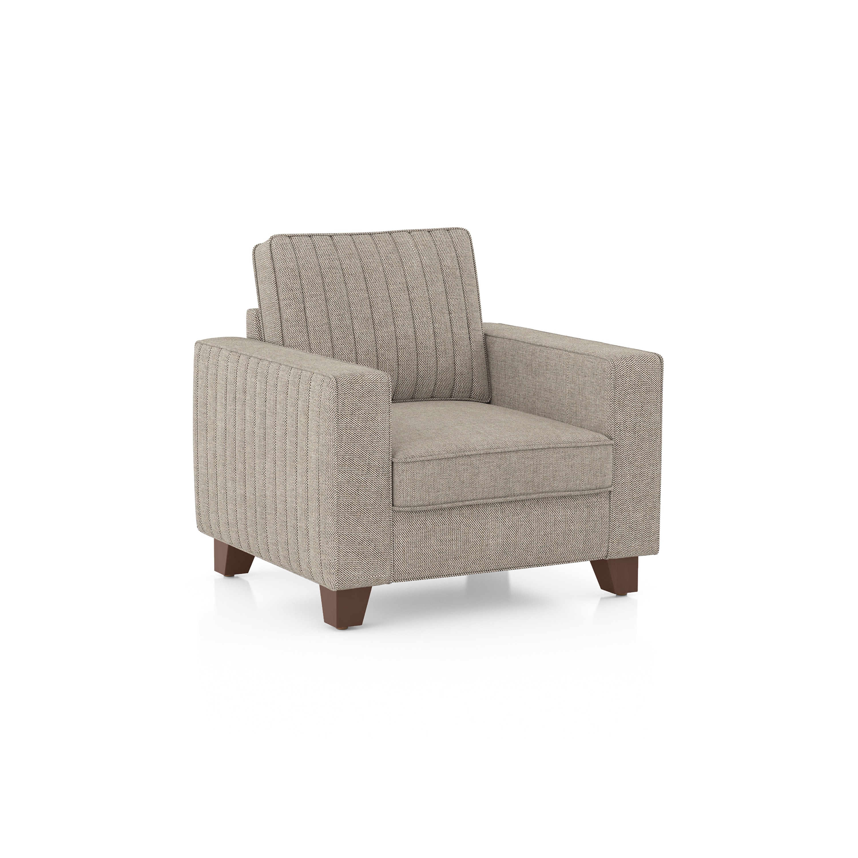 Apollo Neo 1 Seater Fabric Sofa in Mist Brown Colour (Back Height : Regular, Cushion Type : Hard)