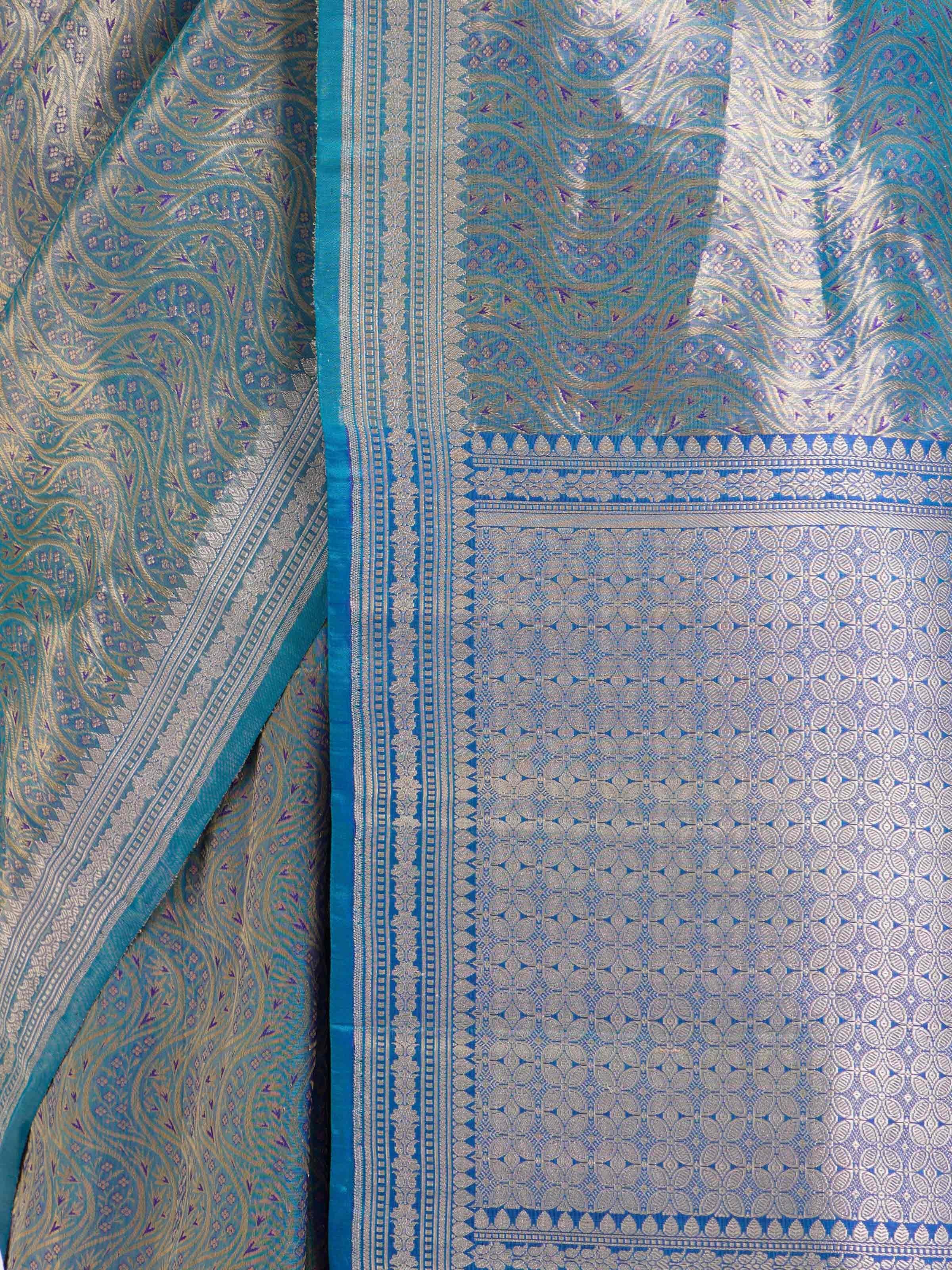 Blue Banarasi Tissue Silk Saree