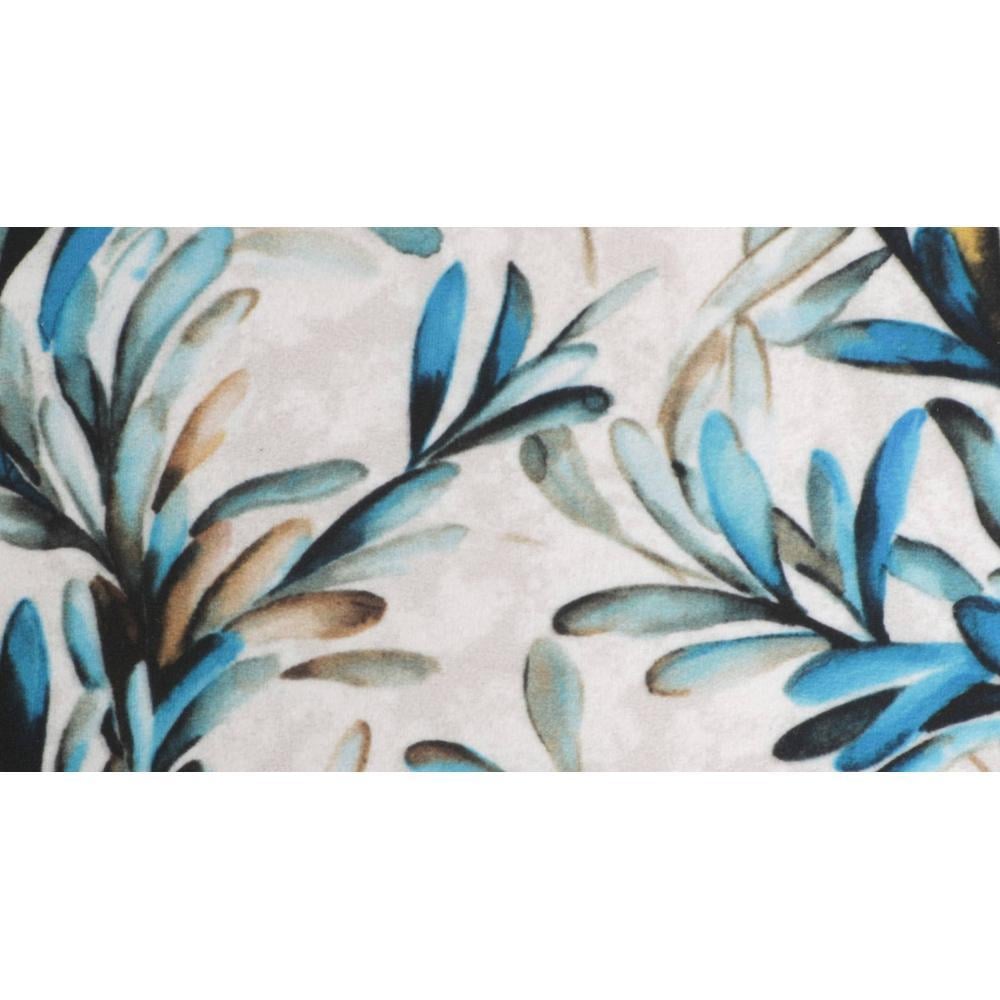 Evangeline Solid Wood  Ottomon in  Blue Colour