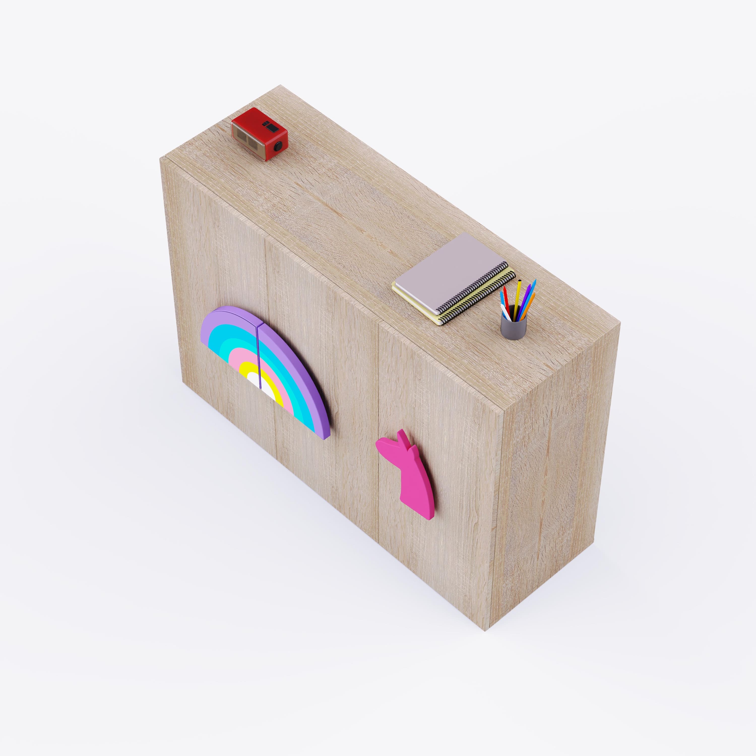 Unicorn'S Playground Cabinet Storage In Oak Colour