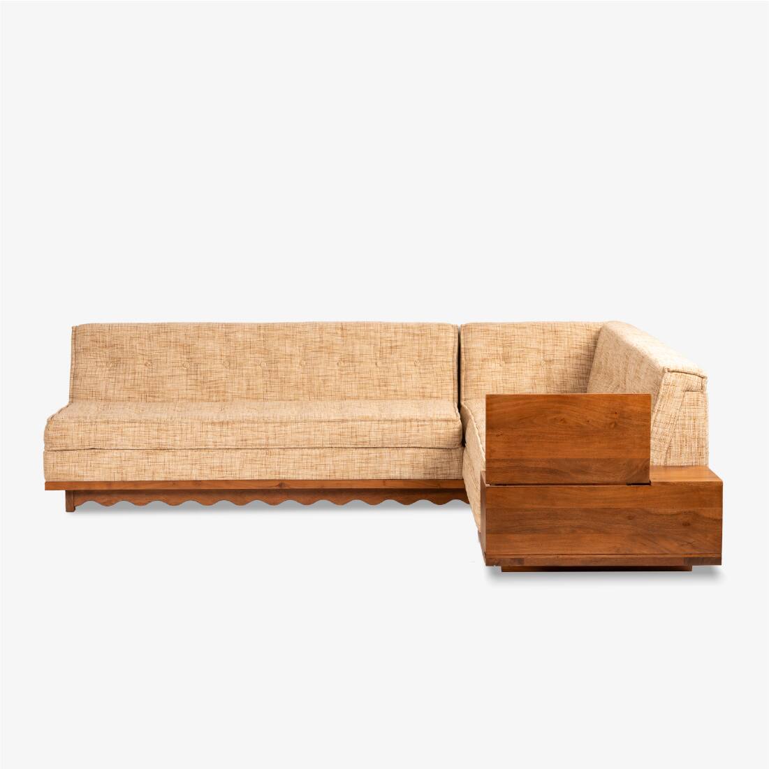 Nira Solid Wood Modular Sofa in Multicolor Finish - Orange Tree