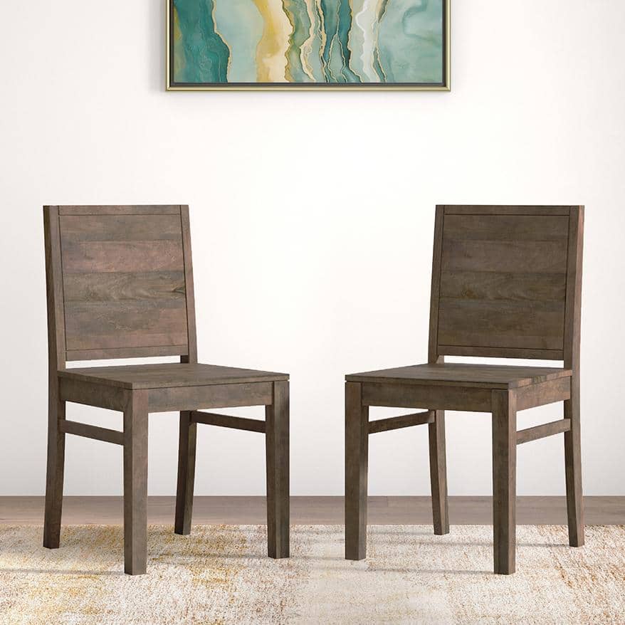 Atlas Solid Wood Dining Chair in Danish Walnut Finish