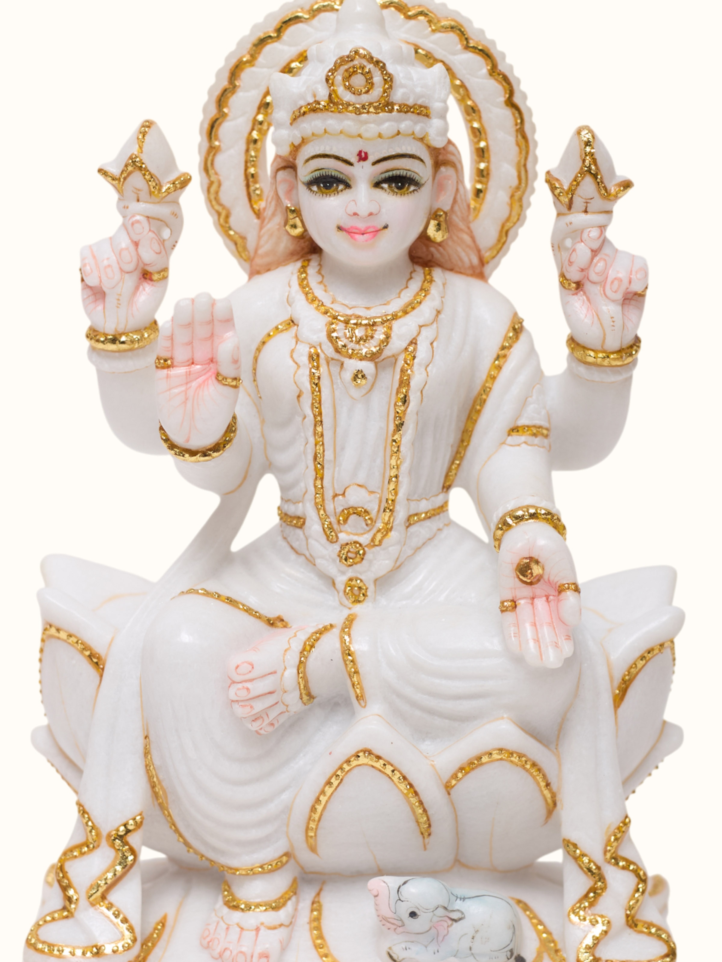 Marble Carved Lakshmi Idol