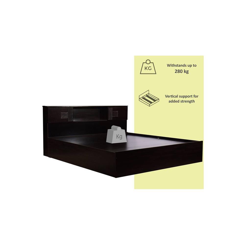 Graeae Solid Wood King Size Drawer Storage Bed In Melamine Finish