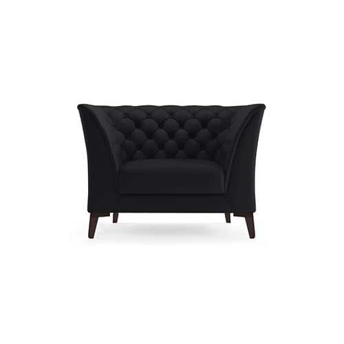 Weston 1 Seater Half Leather Sofa in Licorice Colour
