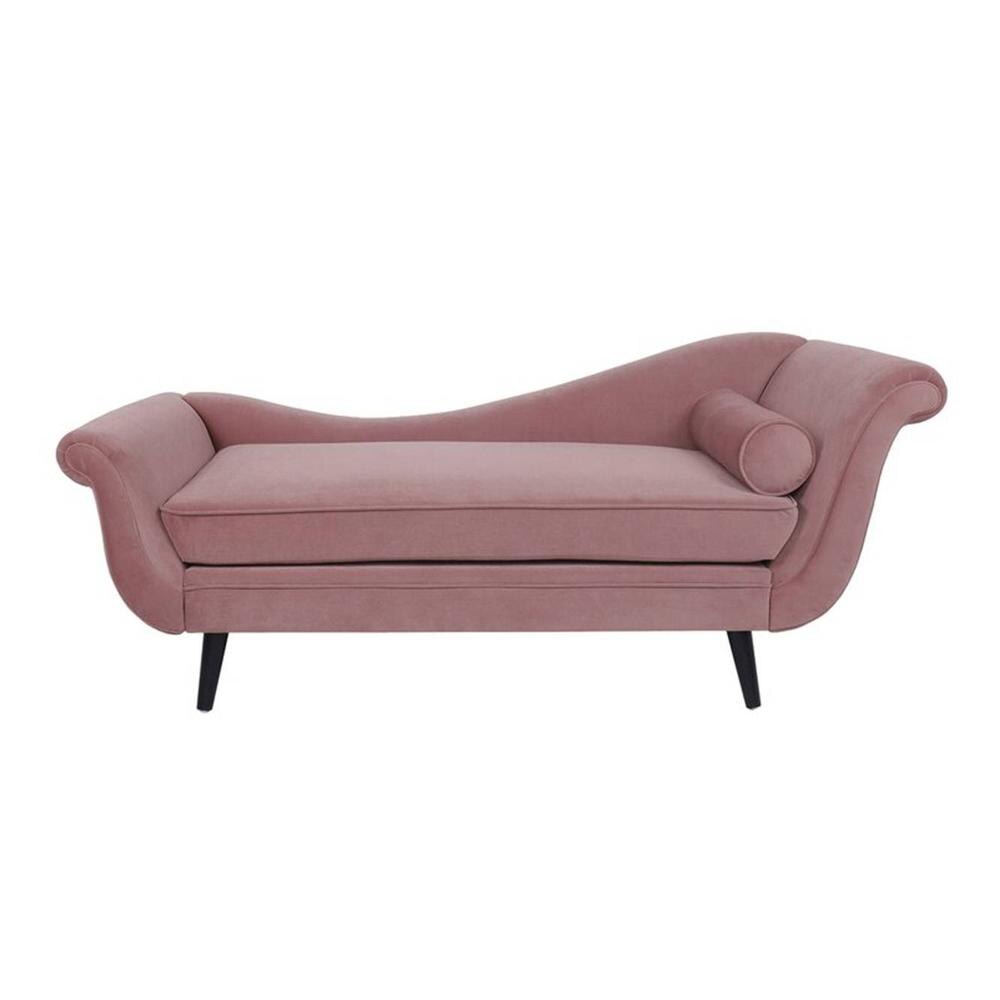 Kabera Velvet Chaise Launger in Pink Colour