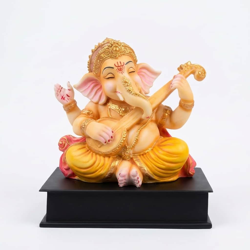 Devotional Shubh Samriddhi Ganesha Statue in Multicolor Colour - Vedas