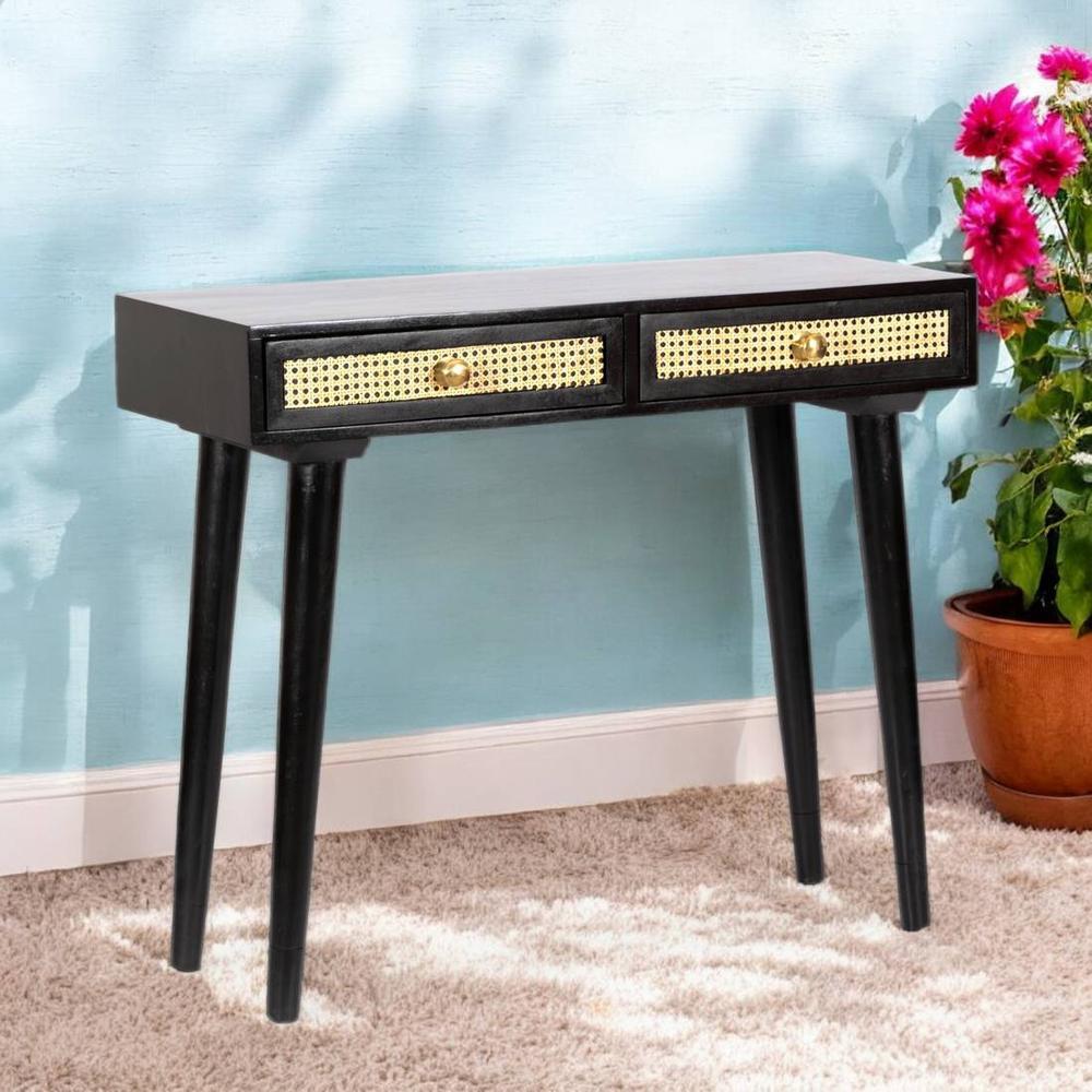 Vintara Sheesham Wood Contemporary Console Table in Dark Walnut finish