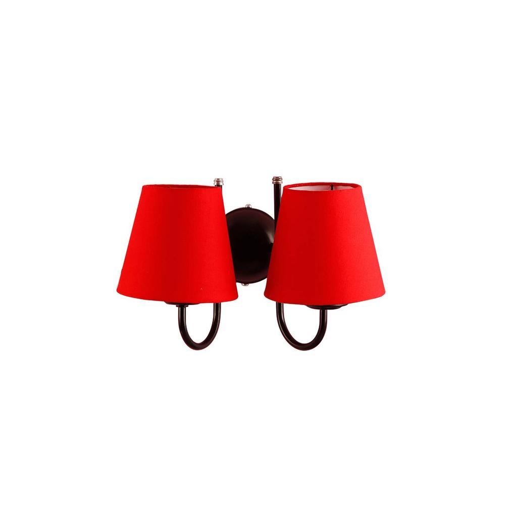 Hether Red Fabric Wall Light