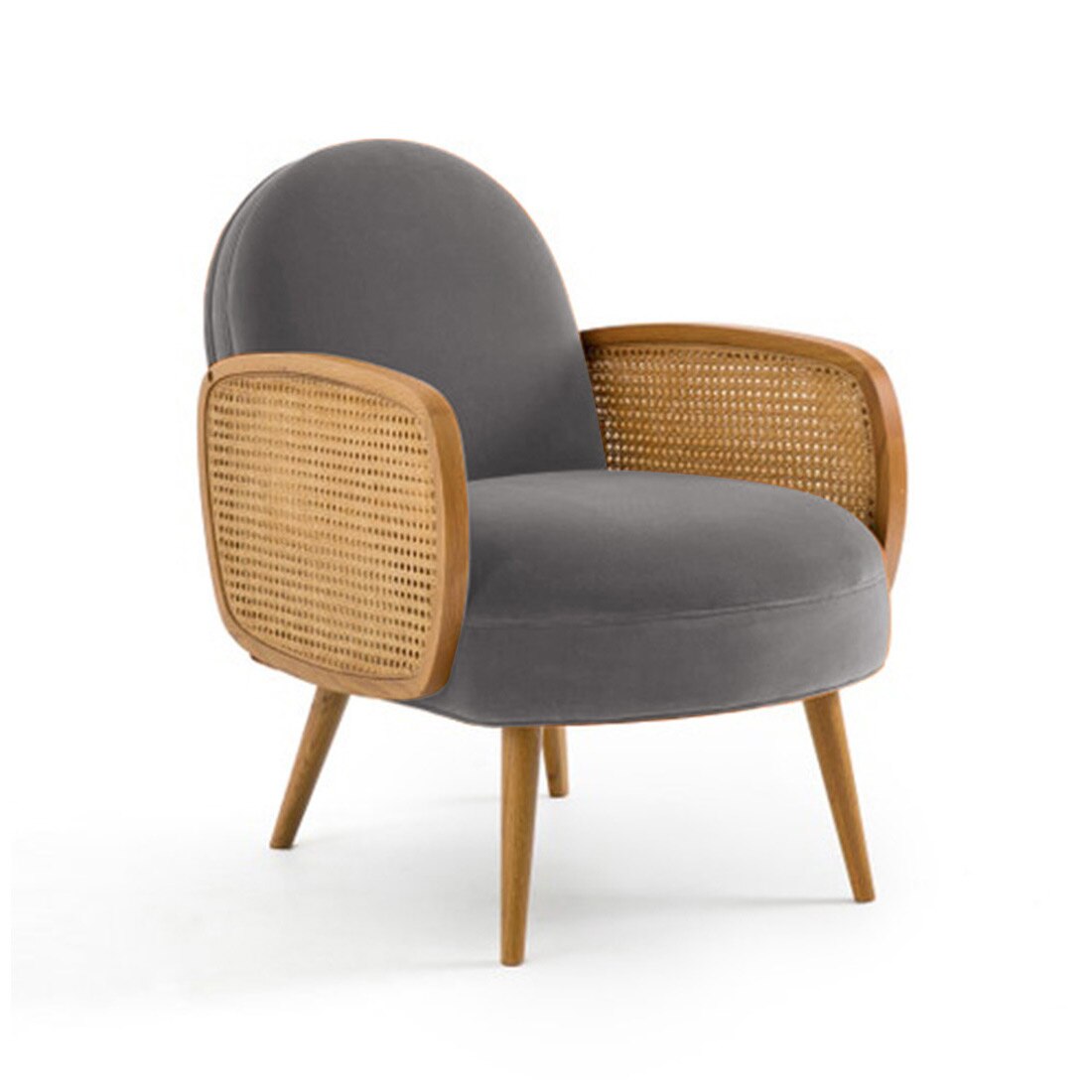 Holden Cane Accent Chair in Grey Colour