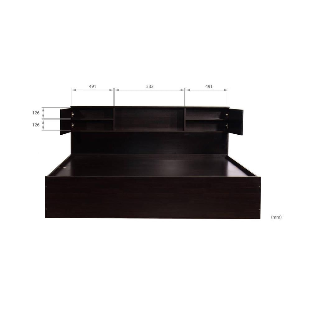 Kamira Solid Wood Queen Size Drawer Storage Bed In Melamine Finish