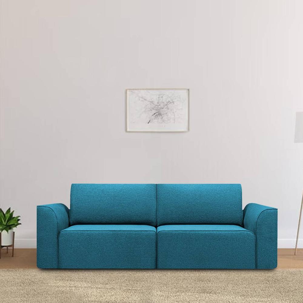 Cacef 3 Seater Pull Out Sofa cum Bed  in Turquoise Colour