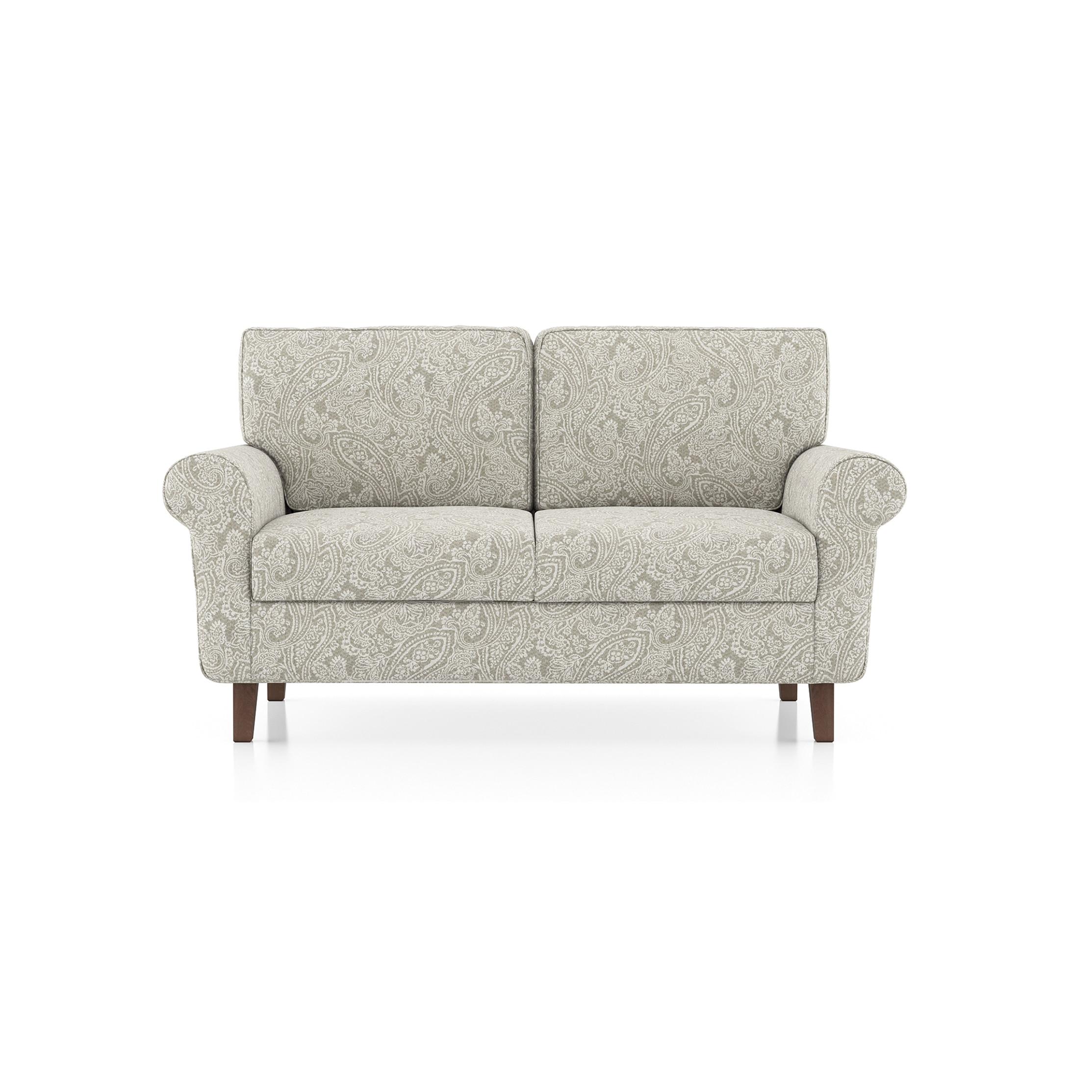 Oxford 2 Seater Fabric Sofa In Monochrome Paisley Colour-image-16