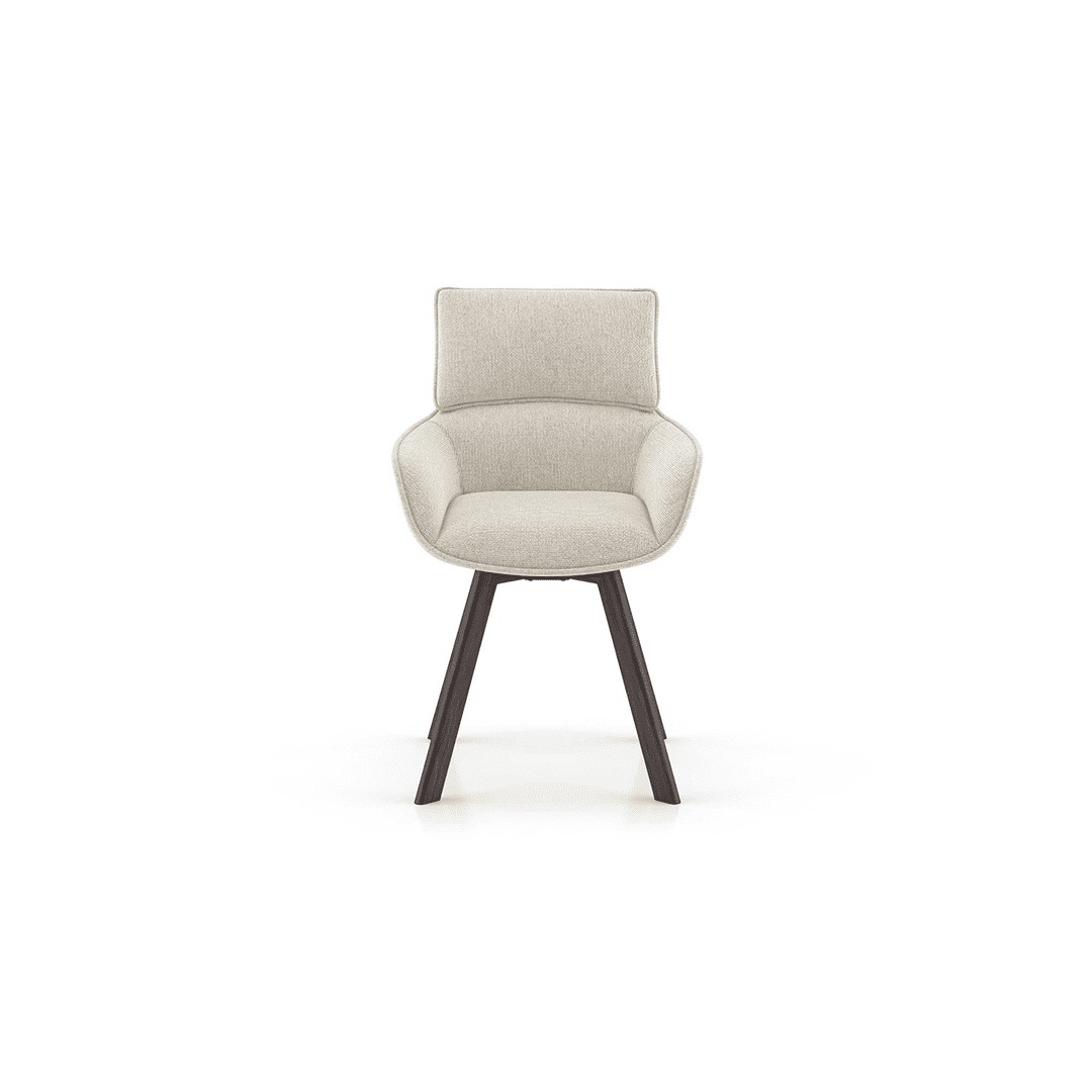 Bren Swivel Dining Chair In Ivory Colour