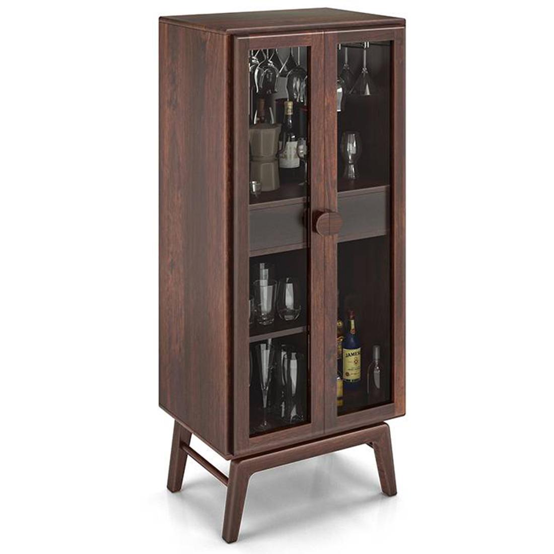 Boisdale Solid Wood Bar Cabinet in Walnut Finish