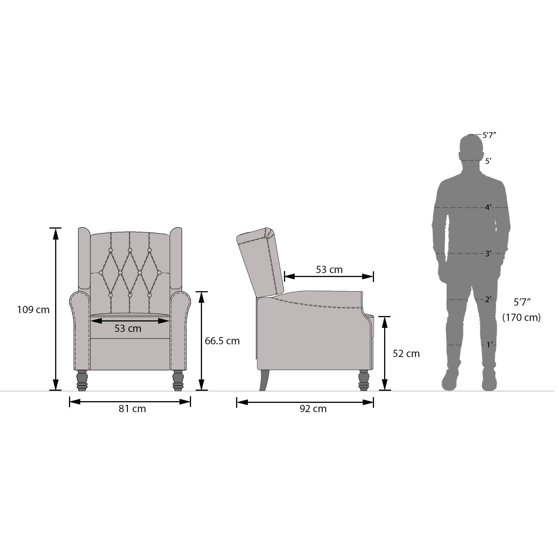 Ellis One Seater Pushback Recliner