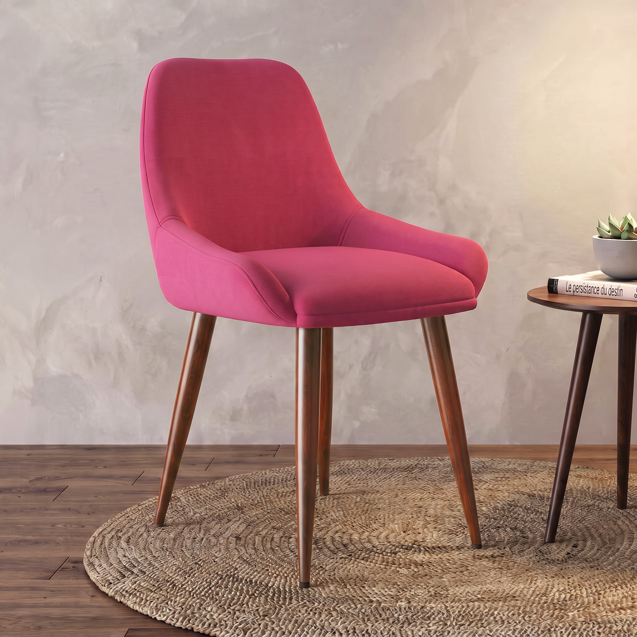 Rickman Fabric Accent Chair in Hot Pink Colour-image-11