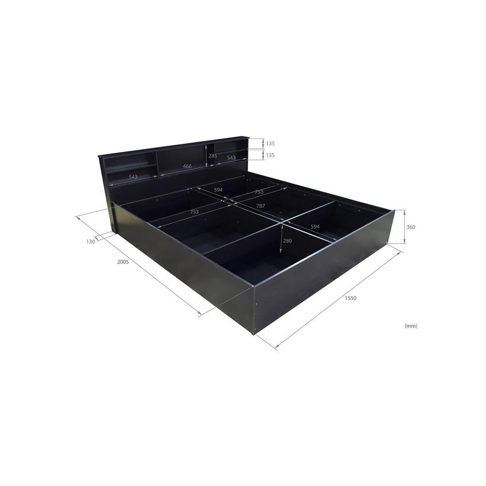 Pheme Engineered Wood Queen Size Drawer Storage Bed In Laminate Finish