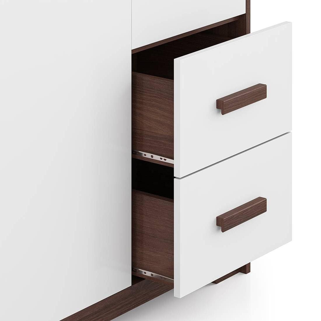 Miller Engineered Wood 4 Door Wardrobe With Mirror in Two Tone Finish