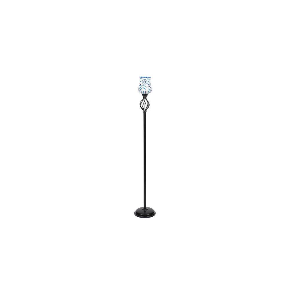 Elizabeth Black Glass Shade Floor Lamp