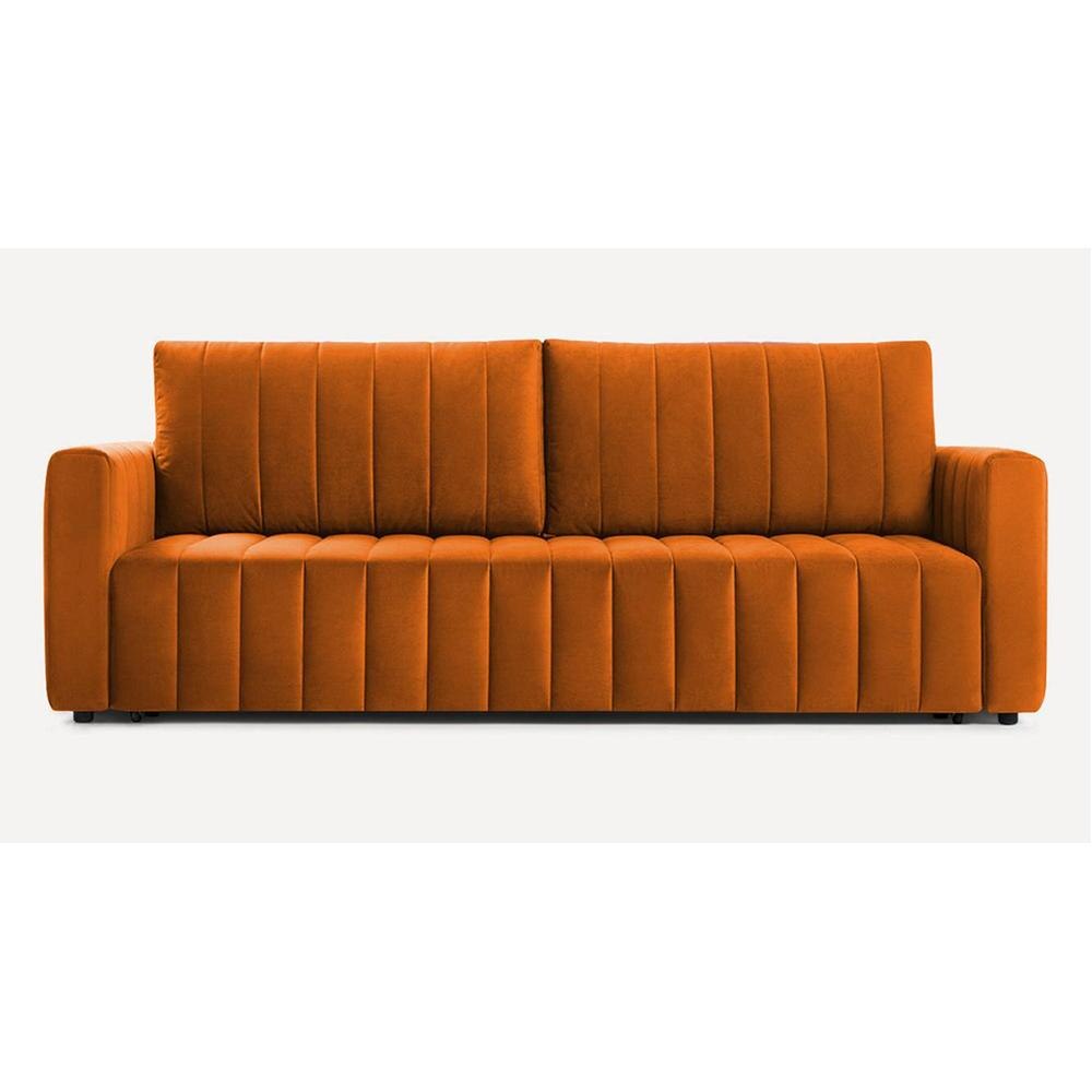 Beliss 3 Pull Out Sofa Cum Bed ith storage In Orange Colour
