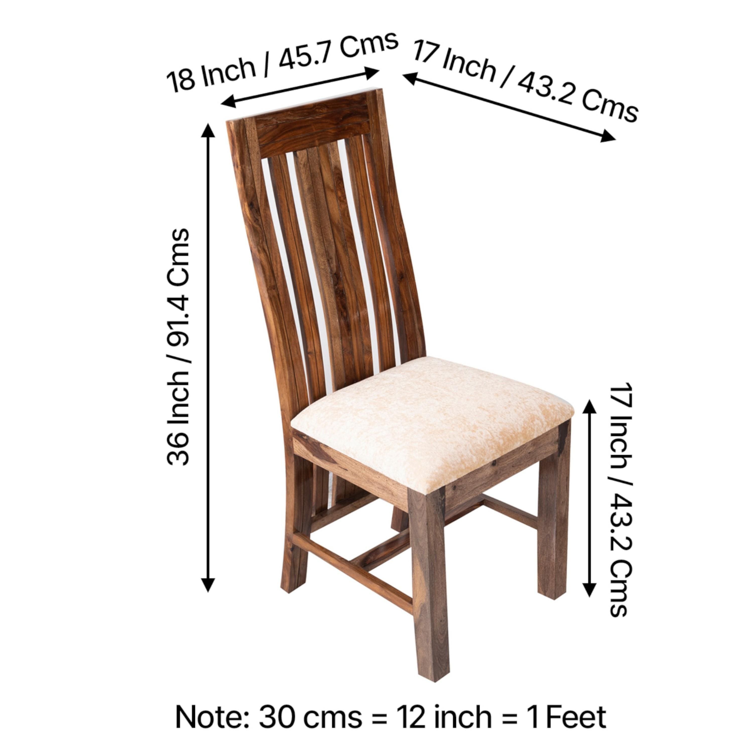 Columbus Sheesham Wood 4 seater Dining Table Set in Teak Finish