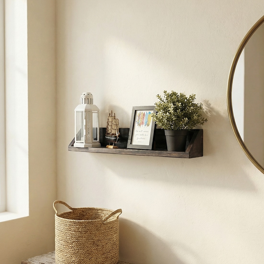 Ivan Wooden Wall Shelf Organiser - Symplify
