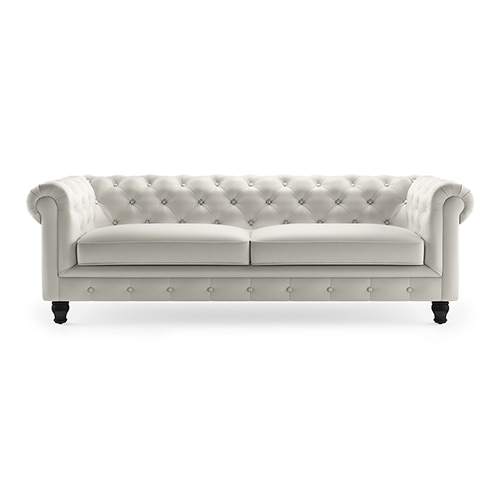 Winchester 3 Seater Half Leather Sofa in White Colour