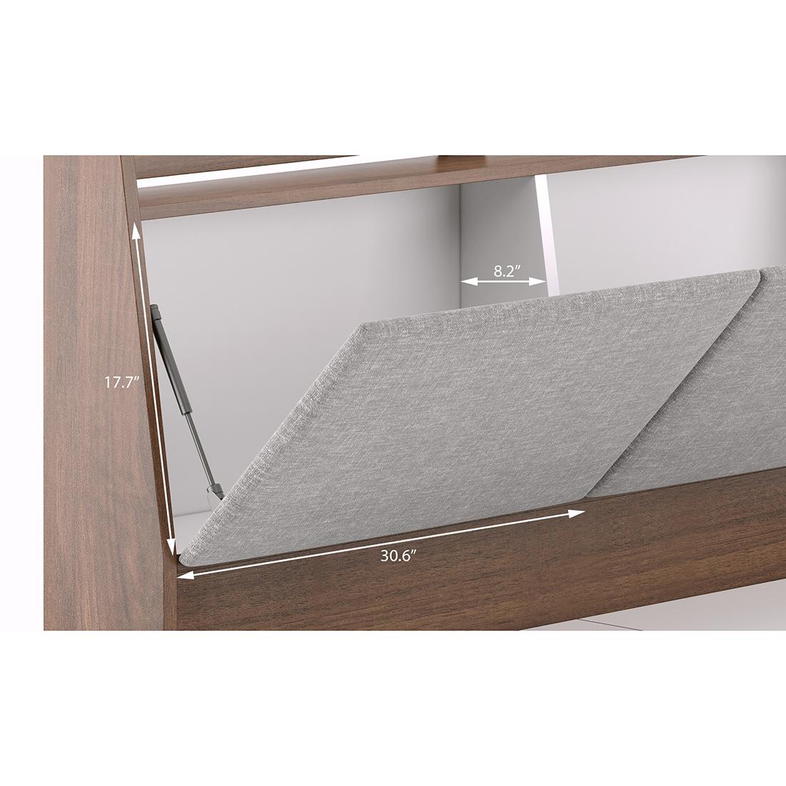 Tyra Queen Bed Box Storage In Classic Walnut Finish