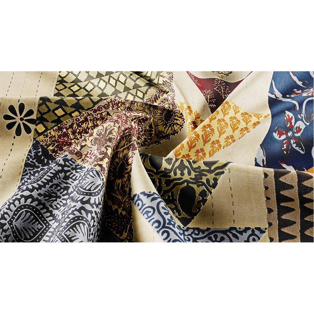 Zakaria Multicolor Abstract 150 TC Cotton Double Size Bedsheet with 2 Pillow Covers