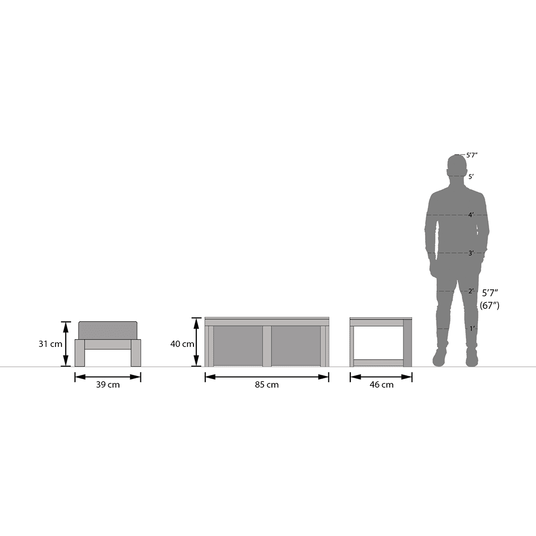 Kivaha 2-Seater Coffee Table Set
