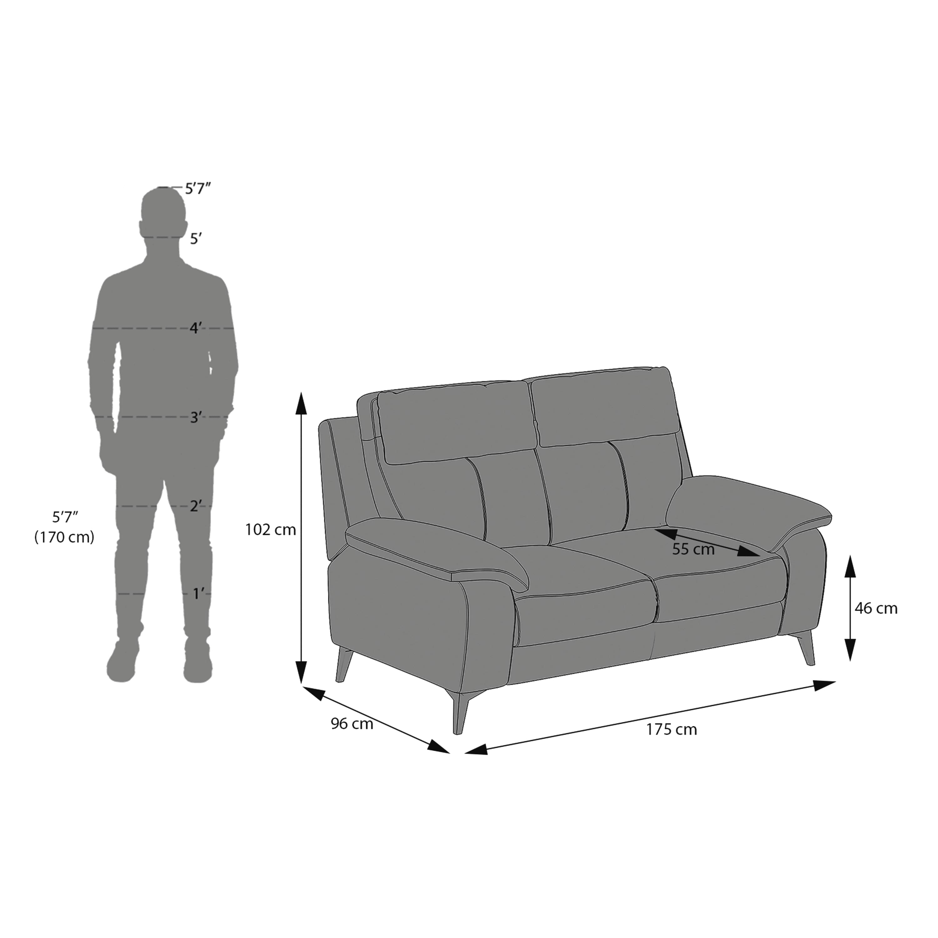 Emila 2 Seater Fabric Sofa In Amber Weave Colour