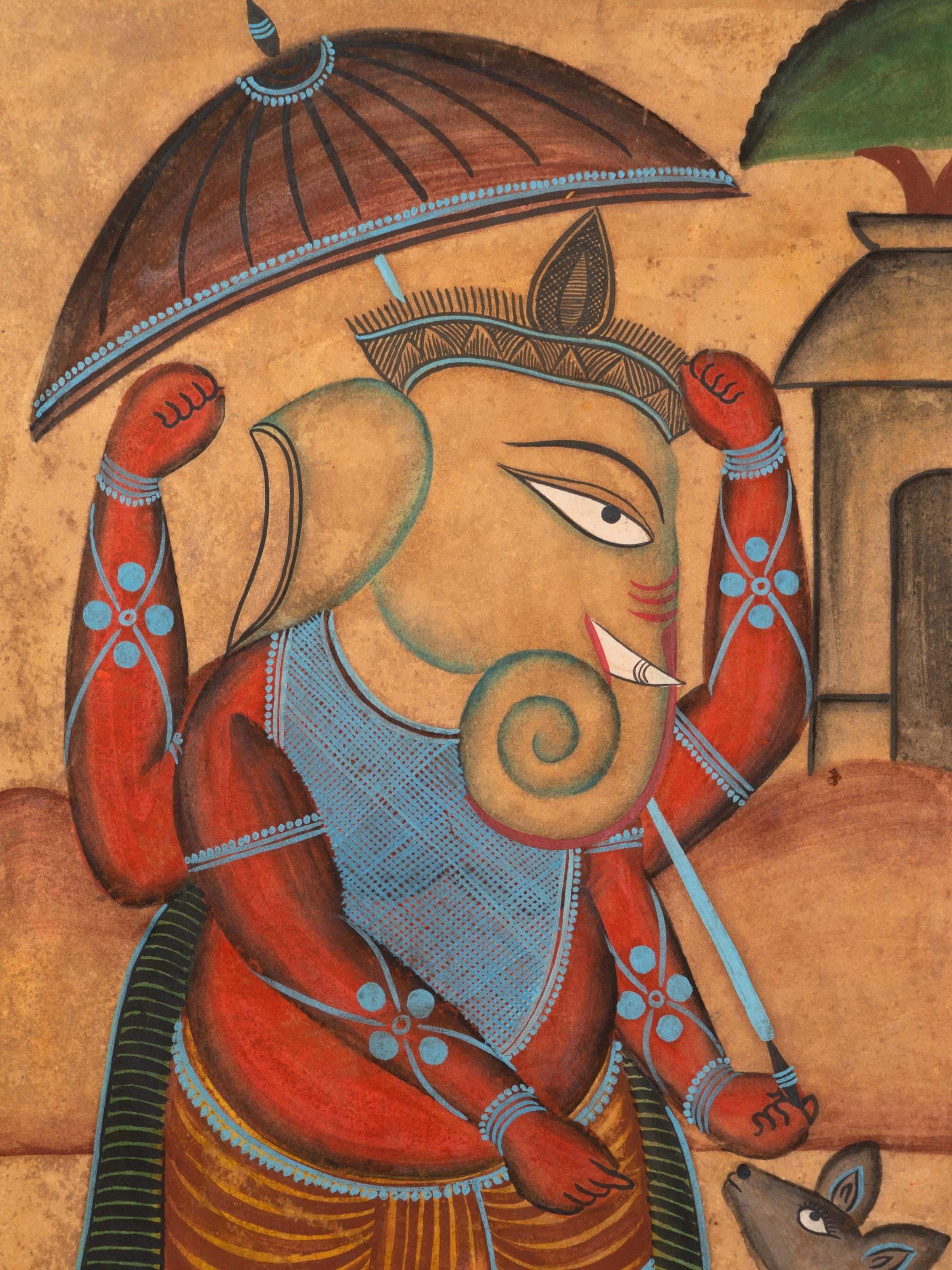 Kalighat Ganesha Mooshik Painting