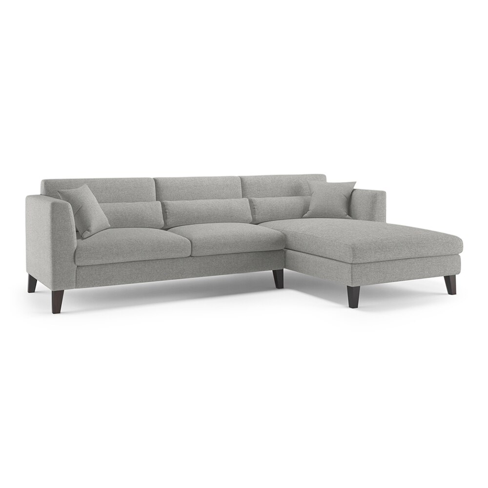 Lewis Sectional Sofa (Colour : Vapour Grey, Cushion : Soft, Seater : Right Aligned 3 Seater + Right Aligned Chaise)