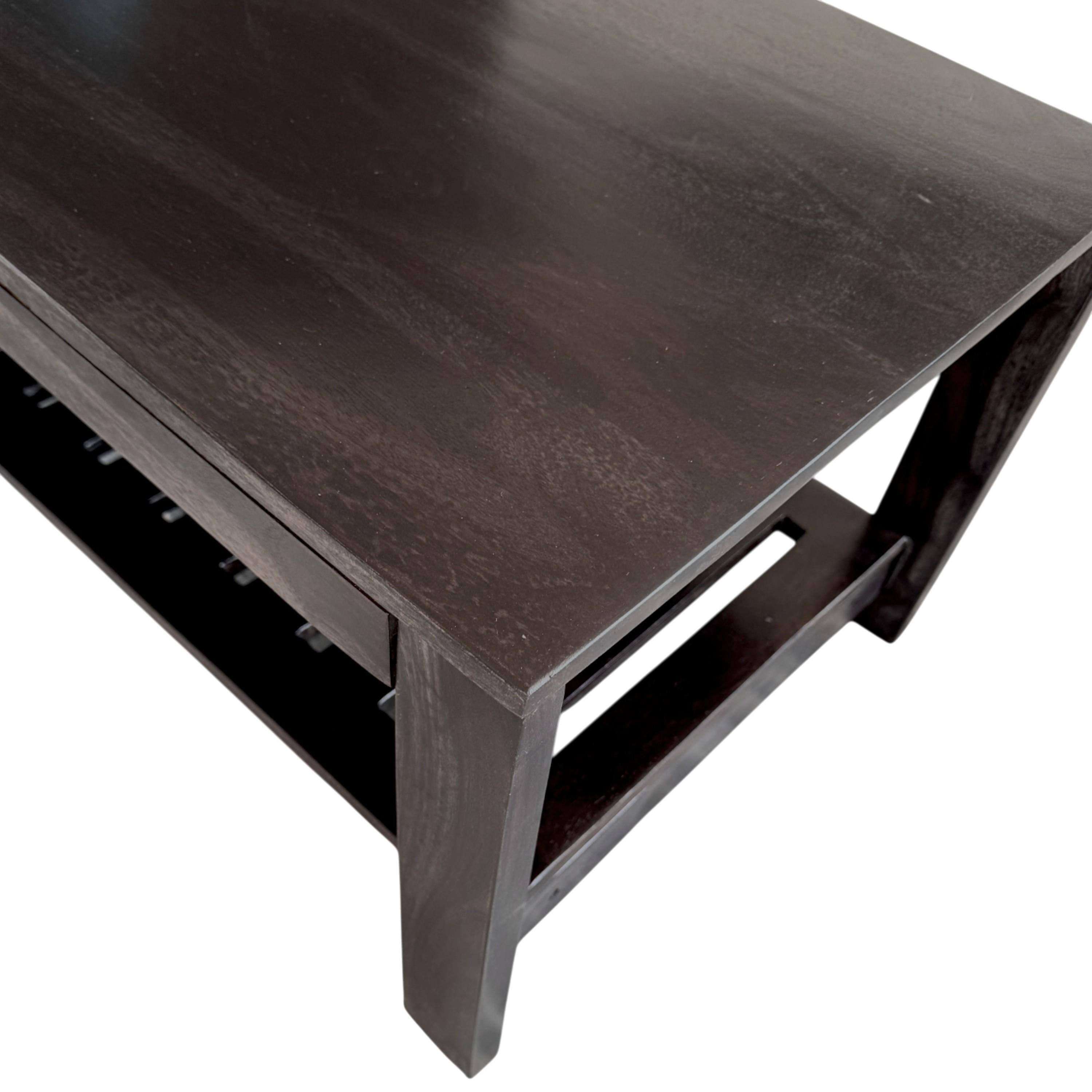 Piante Sheesham Wood Accent Rectangle Coffee Table In Dark Mahagony Finish