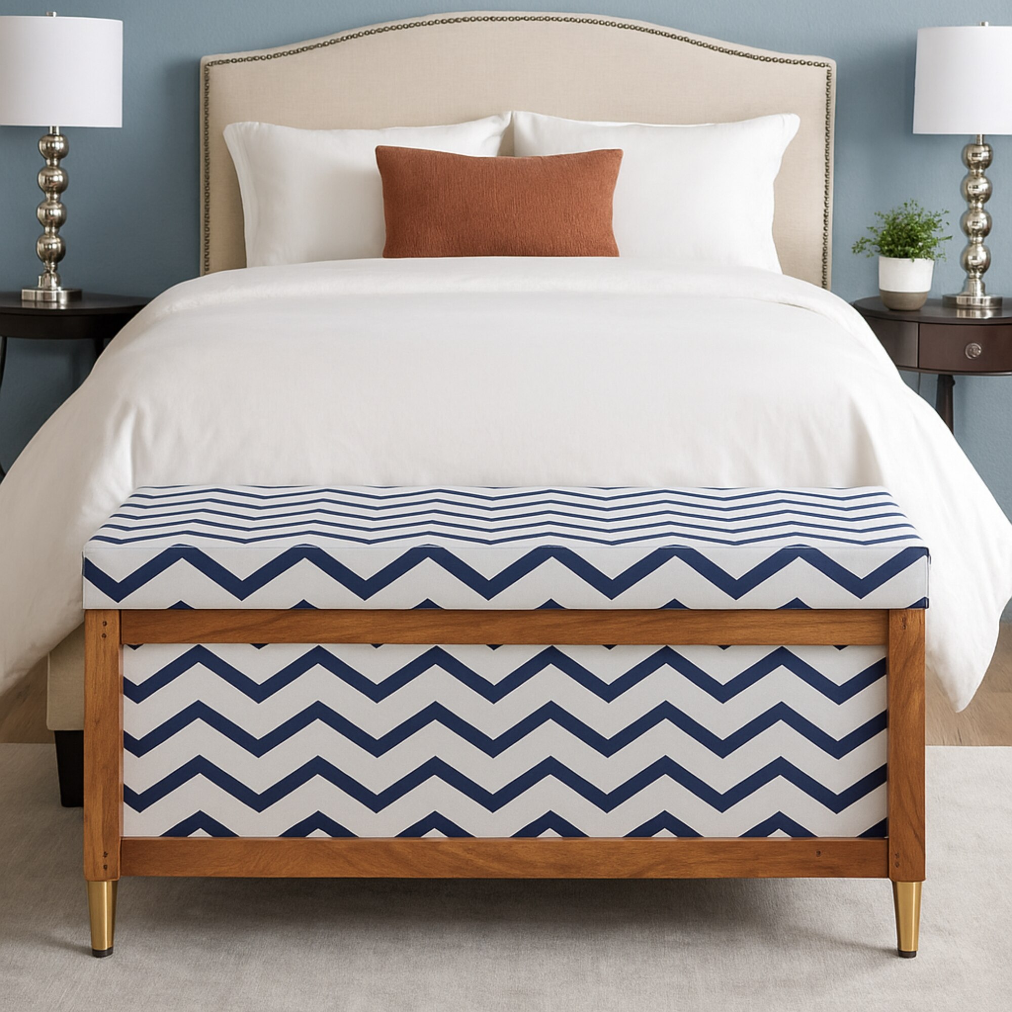 Harper Trunk Zig Zag Blue Stripes