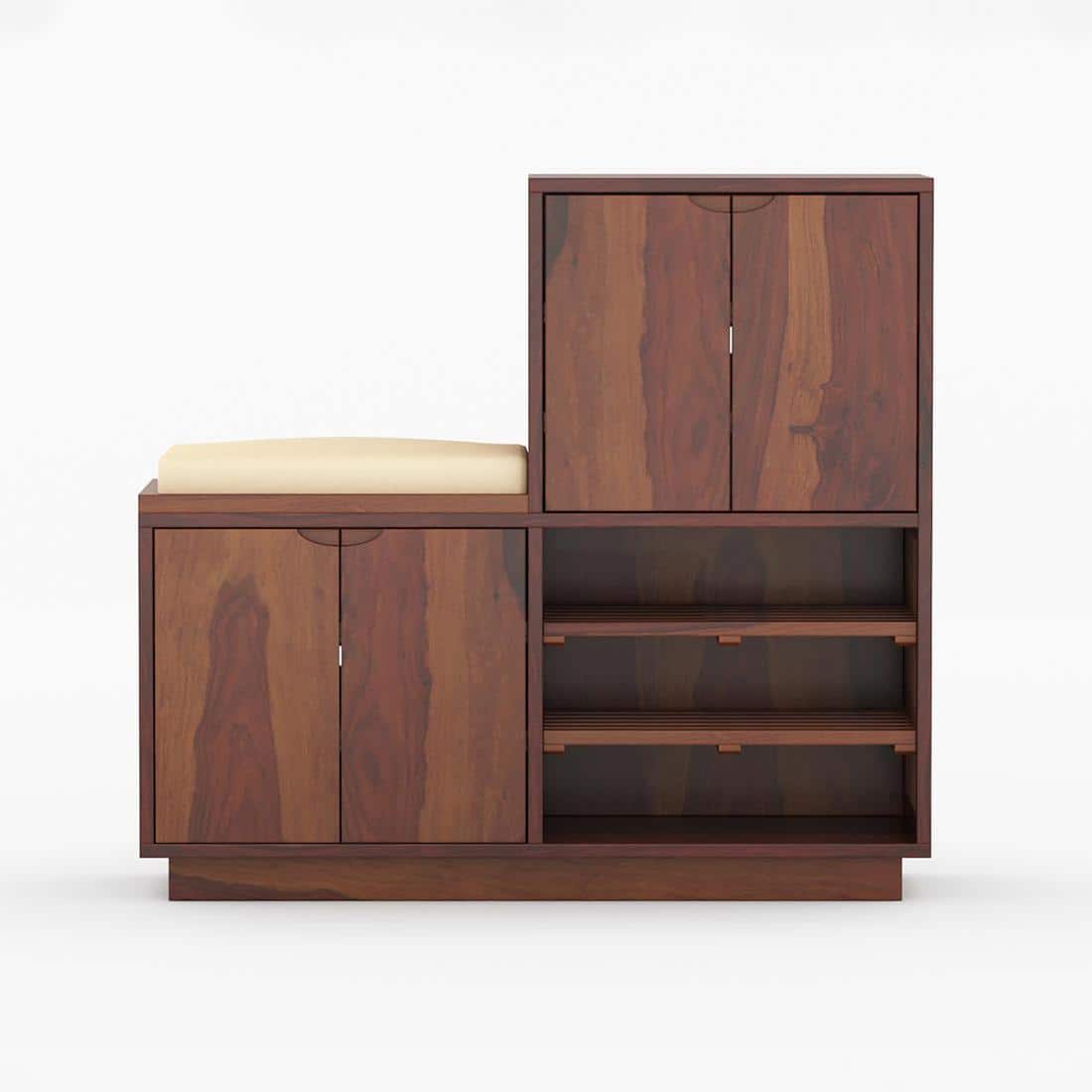 Wollman Shoe Rack Of 30 Pairs In Provincial Teak Color