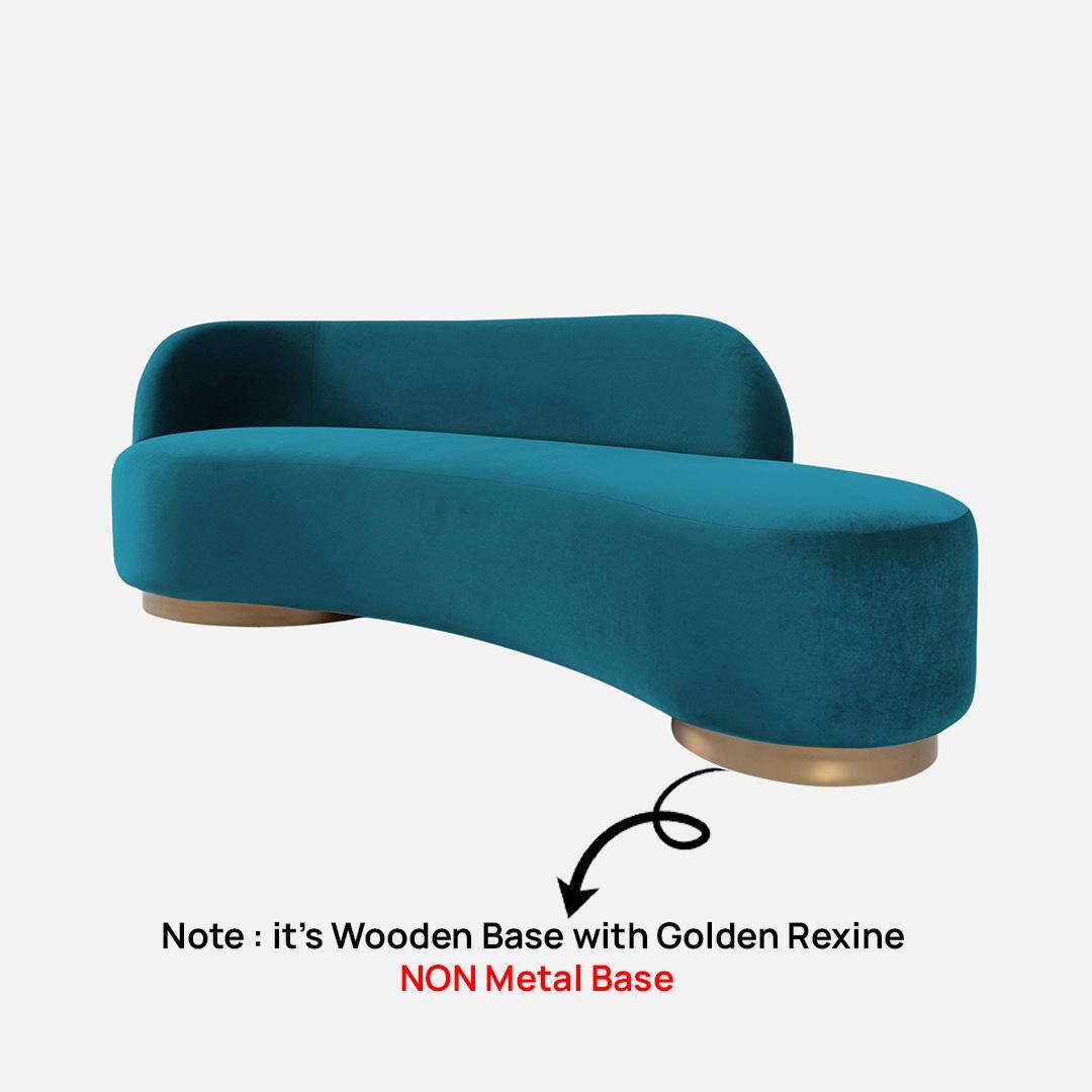 Maddox Velvet 3 Seater Sofa in T Blue Colour