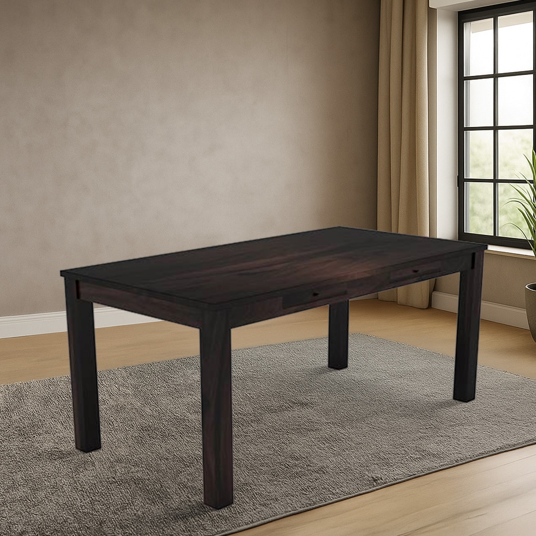 Arabia XL Storage 6 Seater Dining Table In Mahogany Finish