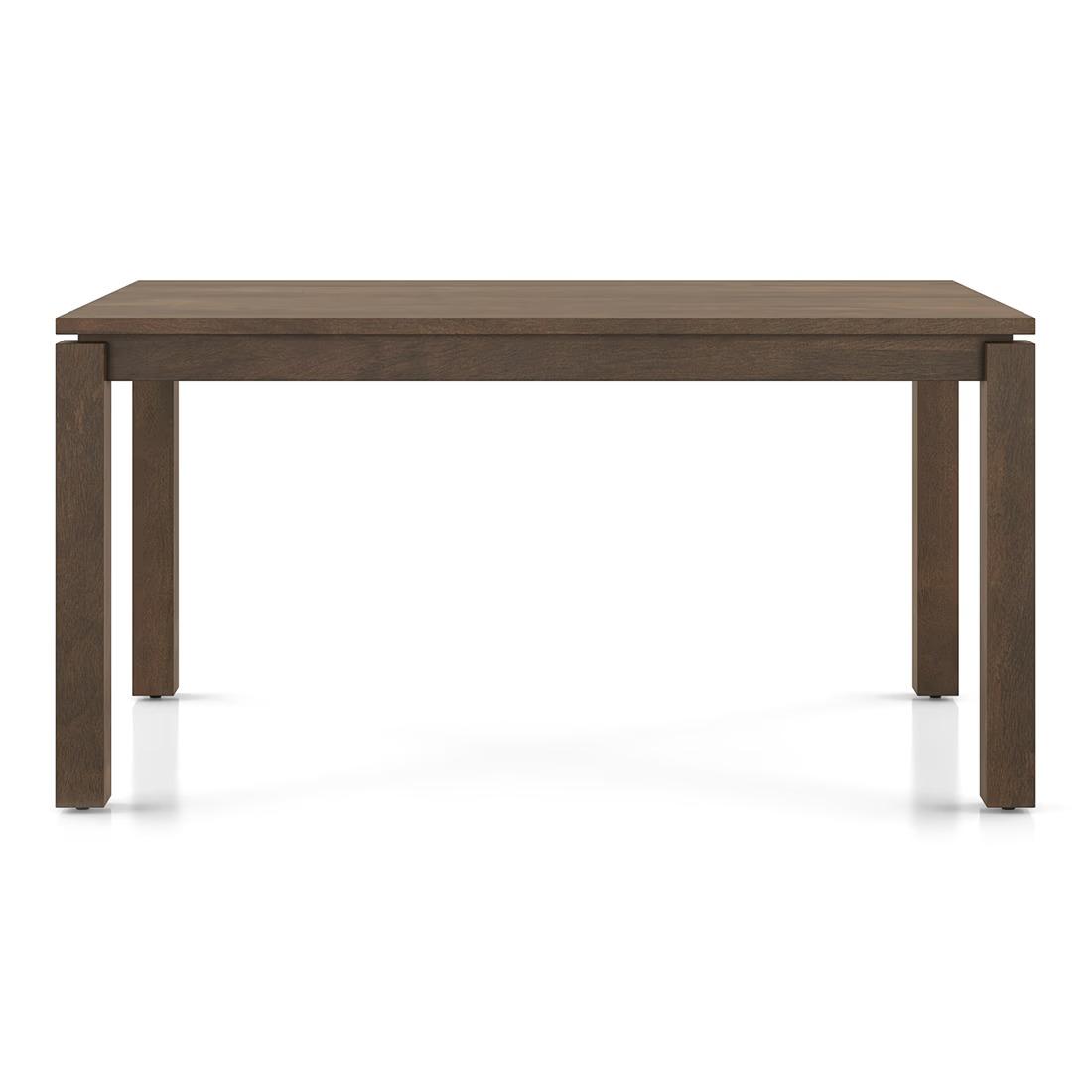Atlas Solid Wood 6 Seater Compact Dining Table In Danish Walnut Finish with 6 Celia Dining Chair in Deep Olive Velvet Fabric