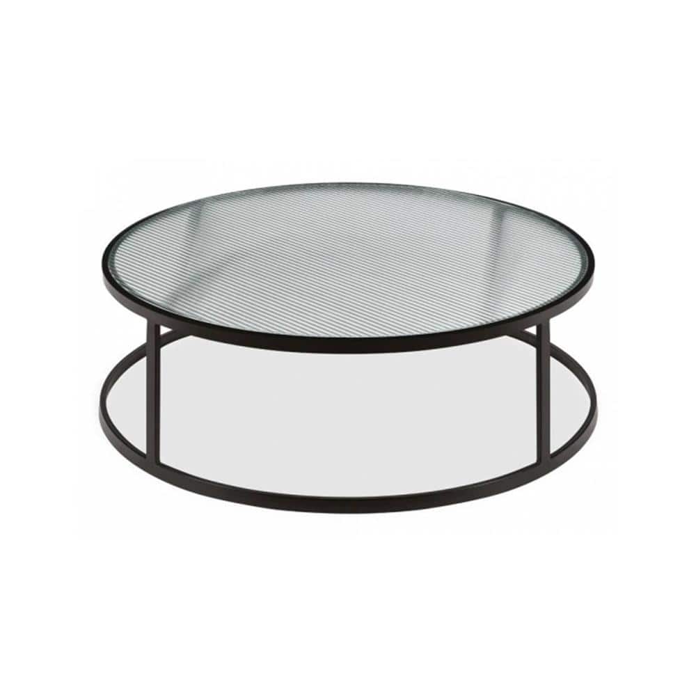 Annis Round Metal Coffee Table In Black Finish