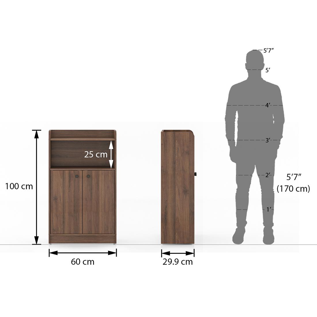 Miles Engineered Wood Bookshelf In Classic Walnut Finish