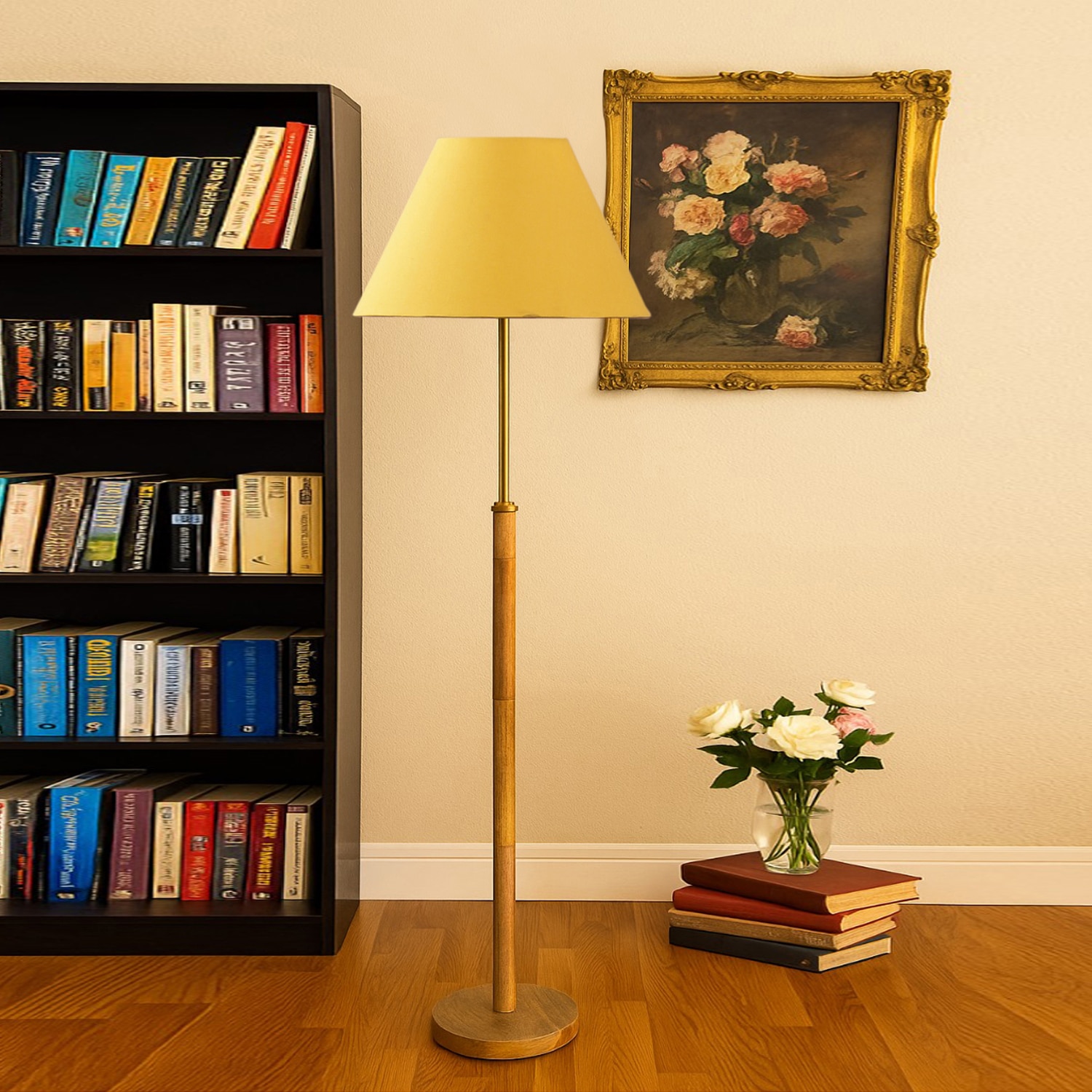 Devansh Wood & Metal Floor Lamp