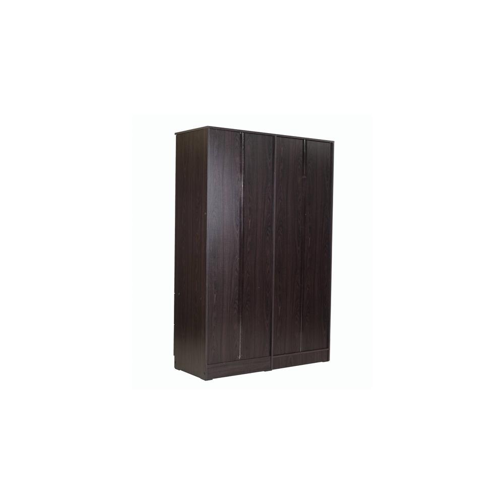 Ren 4 Door Wardrobe with External Drawers in Wenge Finish