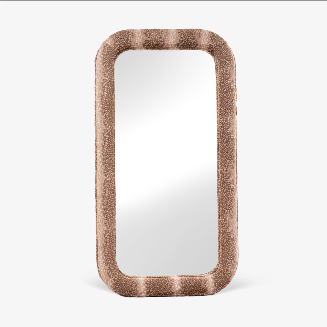 Zyra Fabric Floor Mirror in Beige Colour - Orange Tree