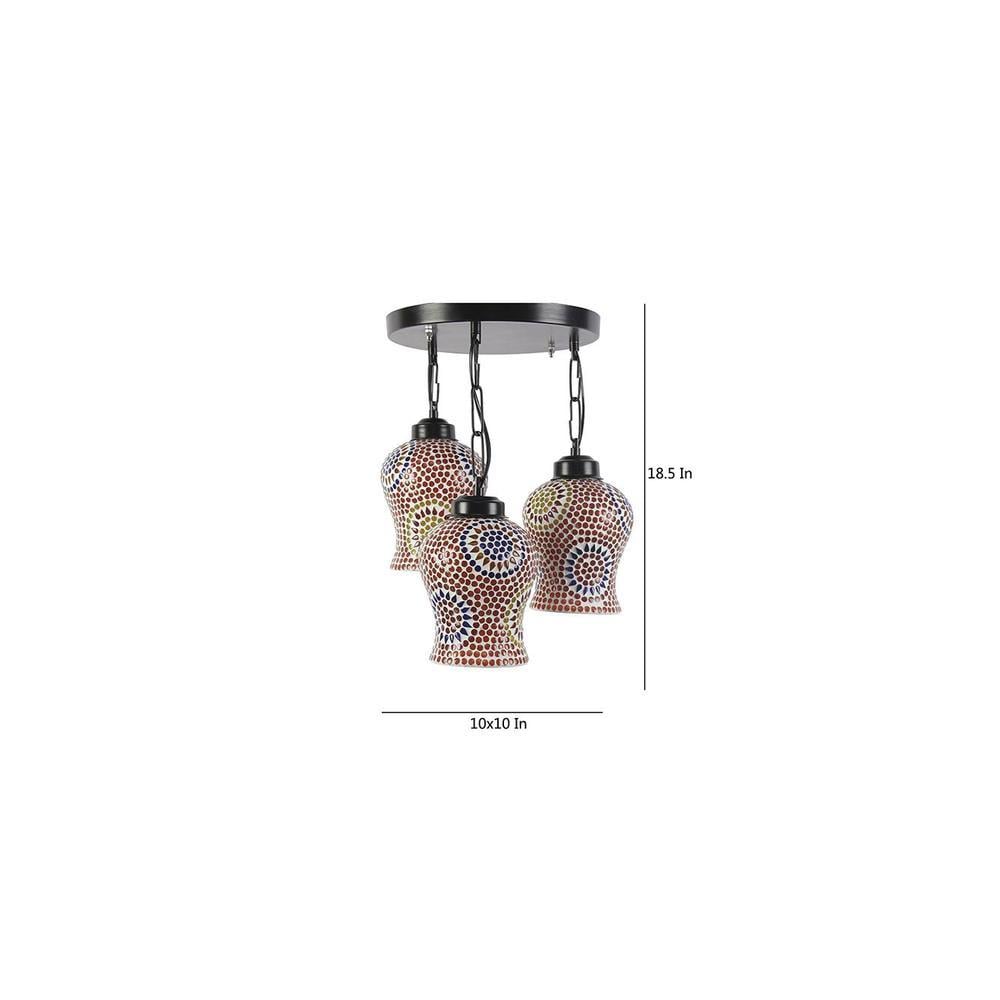 Zachariah Multicolour Glass Cluster Hanging Light