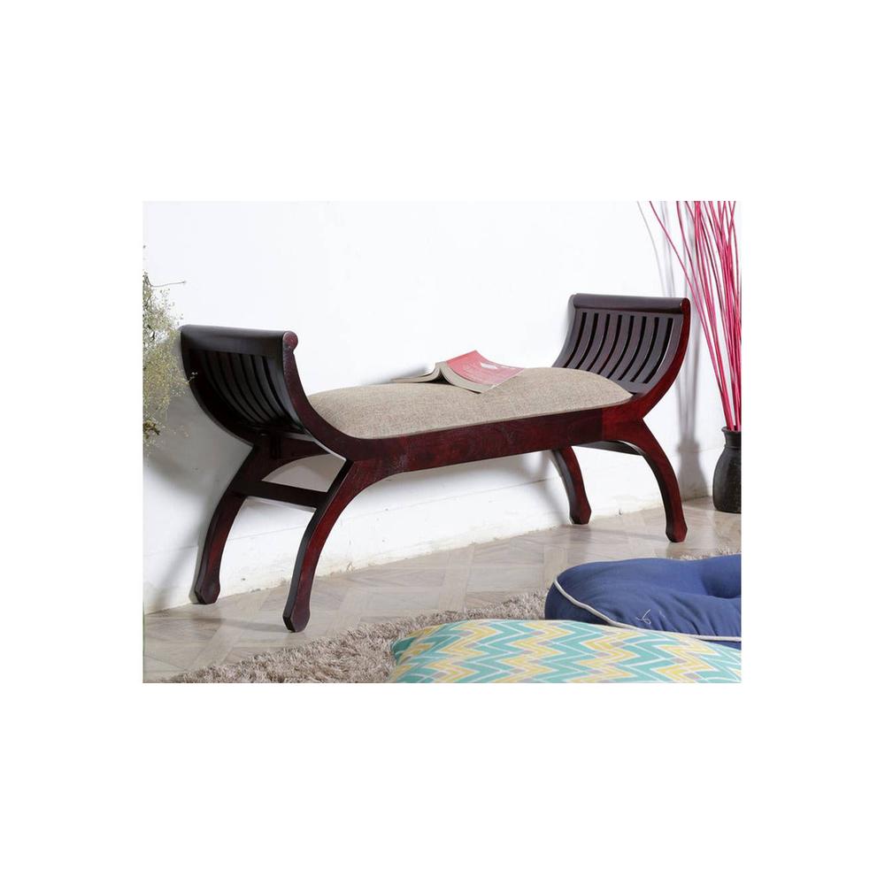 Lenoire  Sheesham Wood Bench In Walnut Finish