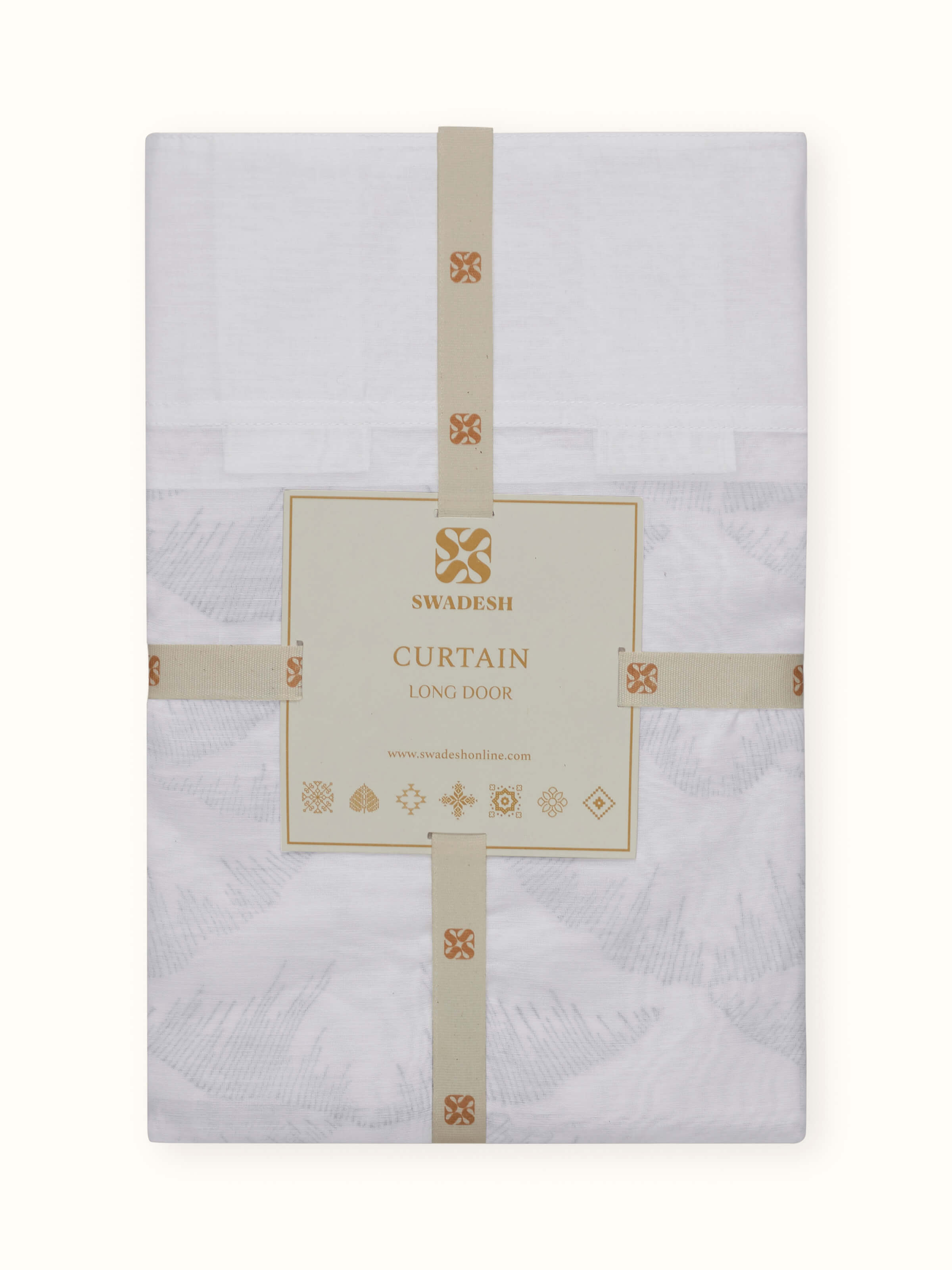 Parvat Indigo Ombre Cotton Silk Sanganeri Hand Block Printed Curtain, Long Door (9 Ft)