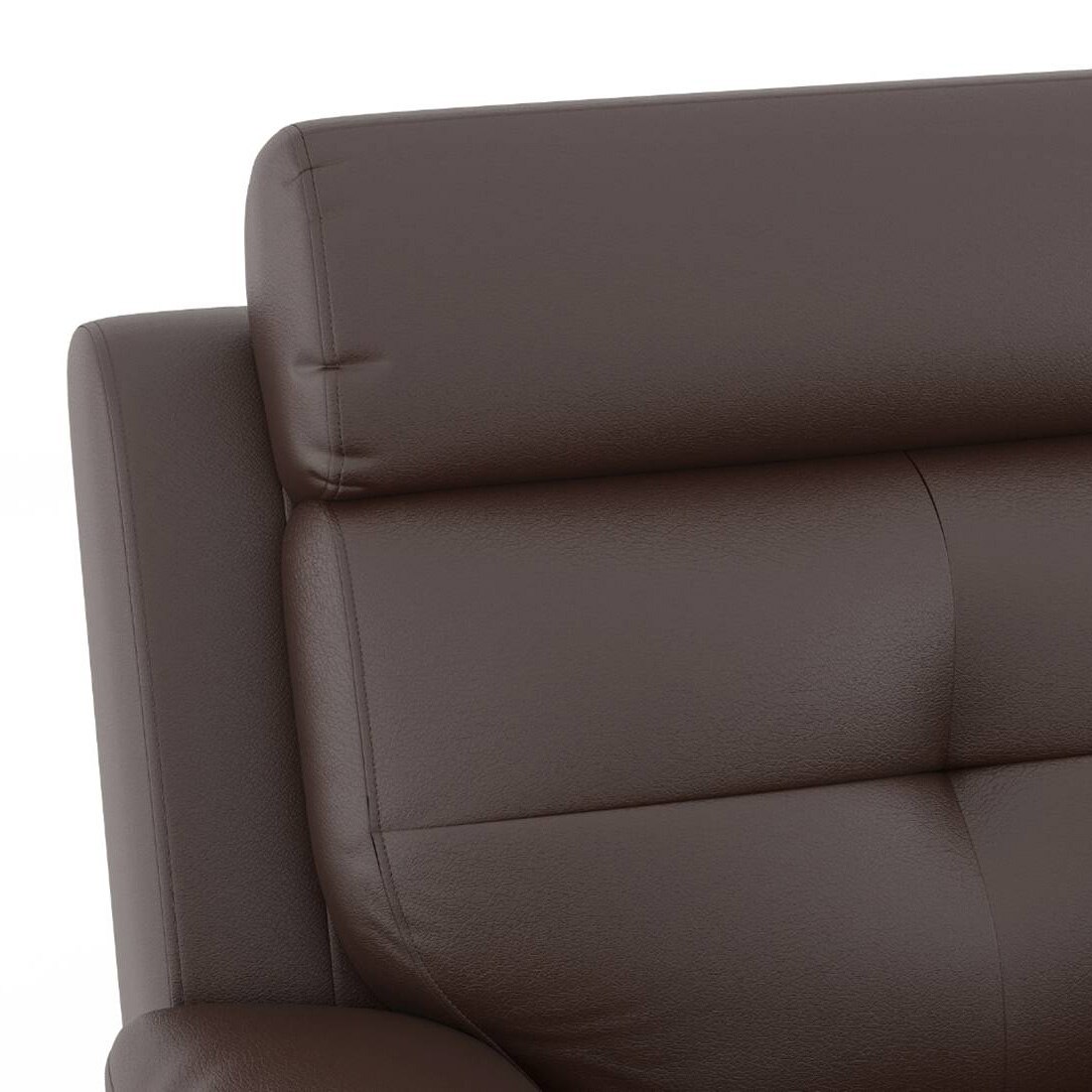 Raphael Leatherette Three Seater Manual Recliner in Brown Colour